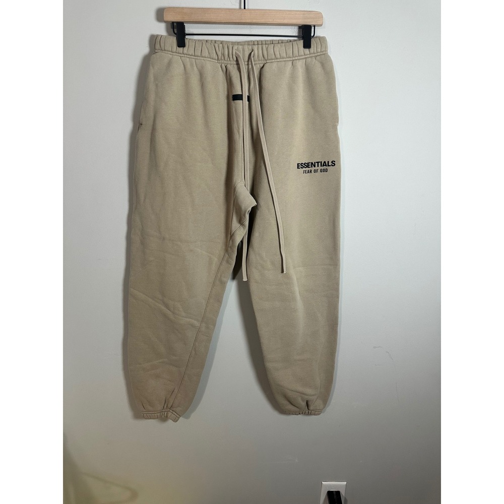 Fear of God Essentials Sweatpants Harvest Tan Mens Size Medium Joggers Fleece